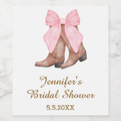 Brautparty Cowgirl Stiefel mit Bogen Western Chic Weinetikett (Einzelnes Label)