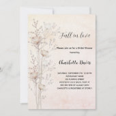 Brautparty Creme Wildblumen fallen Liebe Luxus Einladung (Vorderseite)