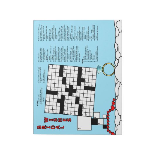 Brautparty Crossword Game Book (13x13 Grid) Notizblock (Rotiert)