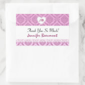 Brautparty Danke, Pink Damask V16 Rechteckiger Aufkleber (Tasche)