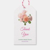 Brautparty Danke, Script Watercolor Floral Geschenkanhänger (Vorderseite)