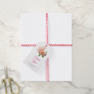 Brautparty Danke, Script Watercolor Floral Geschenkanhänger
