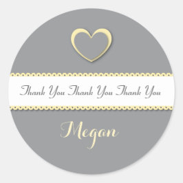 Brautparty Danke, YELLOW und GRAY V014 Runder Aufkleber