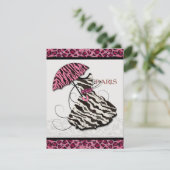 Brautparty danken Ihnen Leopard-Retro Kleid, Paris Dankeskarte (Stehend Vorderseite)