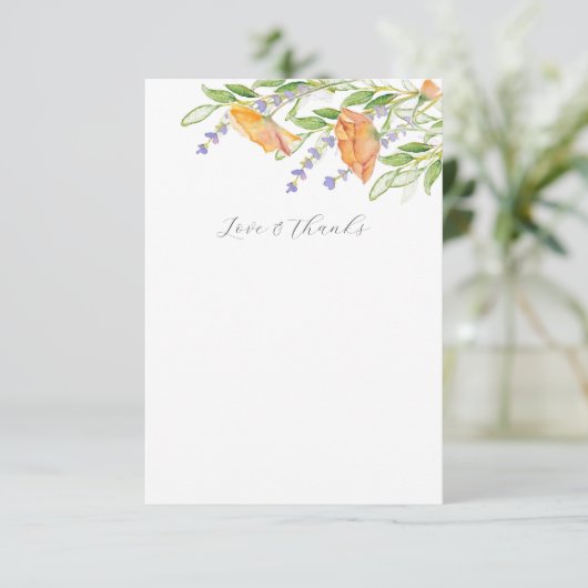 Brautparty Dankeschön Karten Botanische Florals (Stehend Vorderseite)