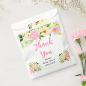 Brautparty Dankeschön mit rosa und gelben Blumen Geschenktütchen (Versiegelt)