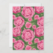 Brautparty | Dark Pink Peony Einladung (Rückseite)