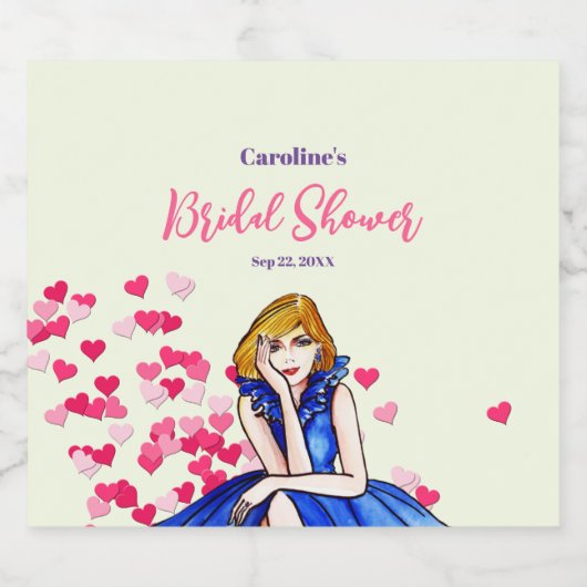 Brautparty Dark Royal Blue Cocktail Gown Bierflaschenetikett (Einzelnes Label)