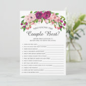 Brautparty, das das beste Paar kennt Einladung (Stehend Vorderseite)