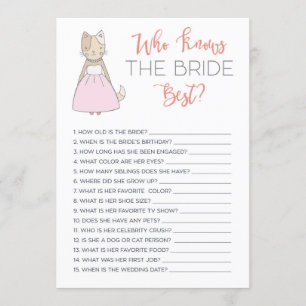 Brautparty, das die Bride Best Game Card kennt Einladung