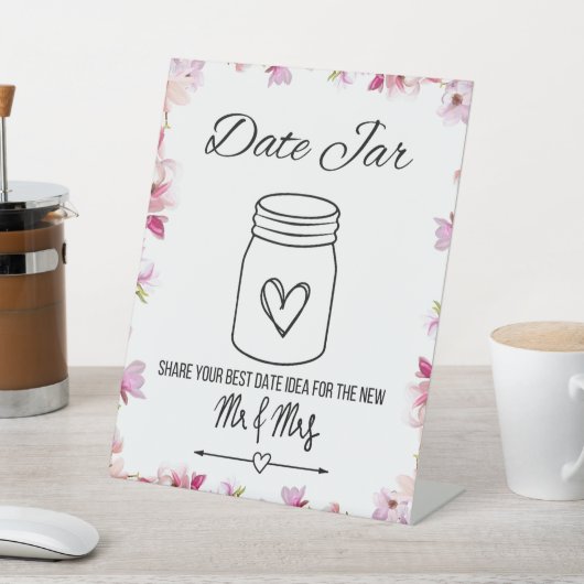 Brautparty Date Jar Ideas Pedestal Zeichen Sockelschild (In SItu)