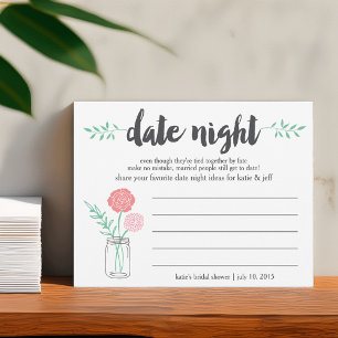 Brautparty Date Night Idecard Mason Jar Hinweiskarte