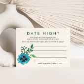 Brautparty Date Night Ideenkarte | Blau Einladung