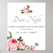Brautparty Datum Nacht JAR Sign Blushing Pink Ro Poster (Vorne)