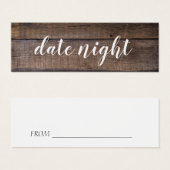 Brautparty Datum Nacht Rustikale Holzkarten (Vorne & Hinten)