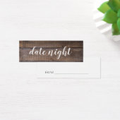 Brautparty Datum Nacht Rustikale Holzkarten (Schreibtisch)