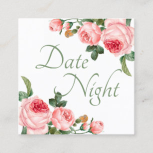 Brautparty Datum Night Card Blushing Rosa Rose Quadratische Visitenkarte