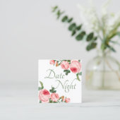 Brautparty Datum Night Card Blushing Rosa Rose Quadratische Visitenkarte (Stehend Vorderseite)