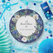 Brautparty Dekoration Wasserfarben Blaues Mohnblum Pappteller (Party)