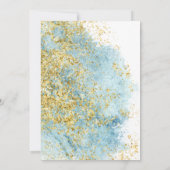 Brautparty | Denim Blue Watercolor Wash Ankündigung (Rückseite)