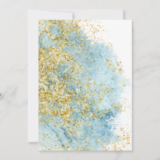 Brautparty | Denim Blue Watercolor Wash Ankündigung (Rückseite)