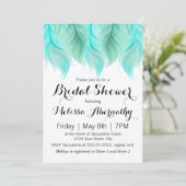 Brautparty der AquarellFedern Einladung (Stehend Vorderseite)