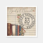 Brautparty der Bibliothek mit Vintagen Blumenbüche Serviette (Vorderseite)