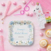 Brautparty der Blume aus Blauem und Weißem Peony Pappteller (Party)