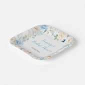 Brautparty der Blume aus Blauem und Weißem Peony Pappteller (Gewinkelt)