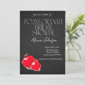 Brautparty der Blushing Pomegranate Branch Einladung (Stehend Vorderseite)