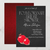 Brautparty der Blushing Pomegranate Branch Einladung (Vorne/Hinten)