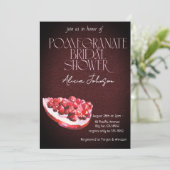 Brautparty der Blushing Pomegranate Branch Einladung (Stehend Vorderseite)