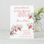 Brautparty der Blushing Pomegranate Branch Einladung (Stehend Vorderseite)