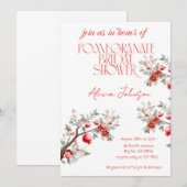 Brautparty der Blushing Pomegranate Branch Einladung (Vorne/Hinten)