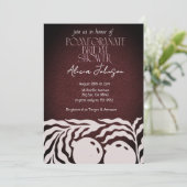 Brautparty der Blushing Pomegranate Branch Einladung (Stehend Vorderseite)