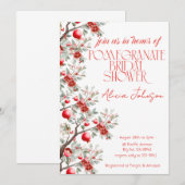 Brautparty der Blushing Pomegranate Branch Einladung (Vorne/Hinten)