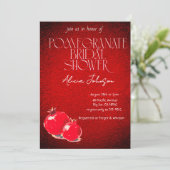 Brautparty der Blushing Pomegranate Branch Einladung (Stehend Vorderseite)