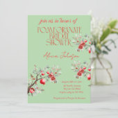 Brautparty der Blushing Pomegranate Branch Einladung (Stehend Vorderseite)