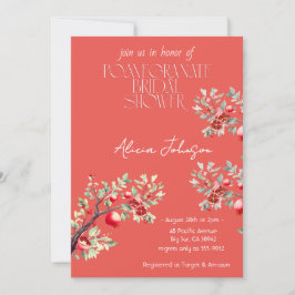 Brautparty der Blushing Pomegranate Branch Einladung