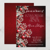 Brautparty der Blushing Pomegranate Branch Einladung (Vorne/Hinten)