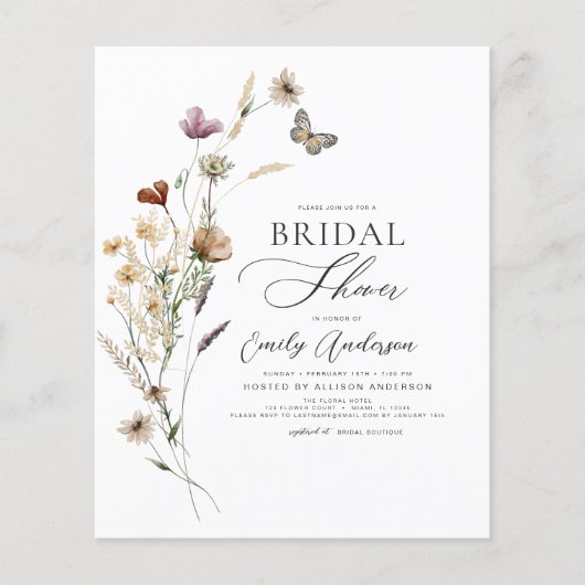 Brautparty der Boho-Wildblume (Vorderseite)