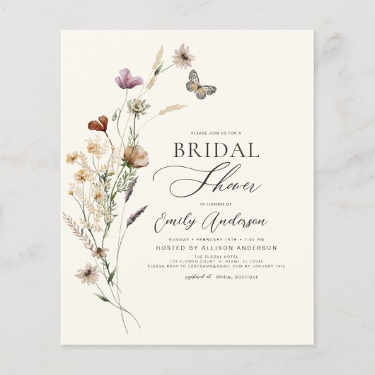 Brautparty der Boho-Wildblume (Vorderseite)