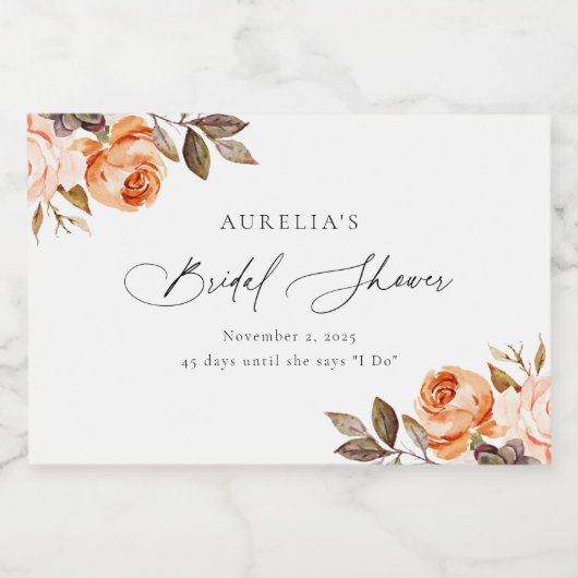 Brautparty der Erdung des Herbstes Schaumweinetikett (Einzelnes Label)