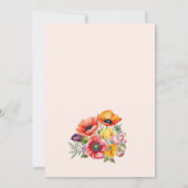 Brautparty der farbenfrohen Poppies Einladung (Rückseite)