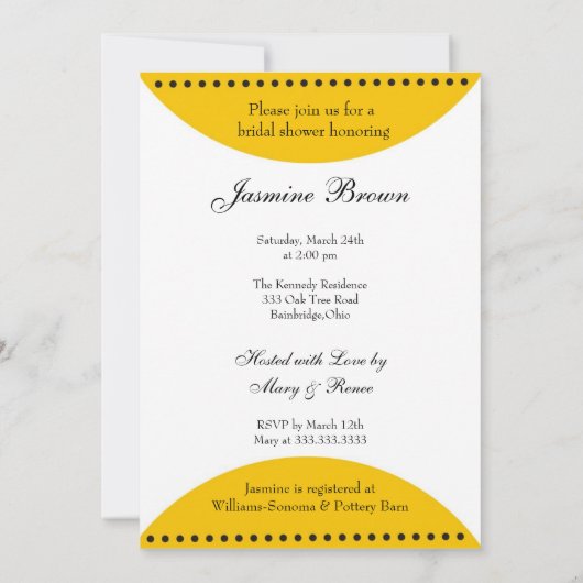 Brautparty der Gelben Liebe Vogelarten Einladung (Rückseite)