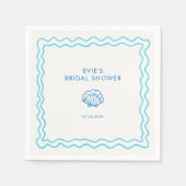 Brautparty der handgezogenen Muschel Serviette (Vorderseite)