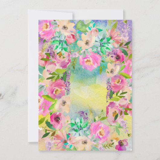 Brautparty der hellen Blumenprofusion Einladung (Rückseite)