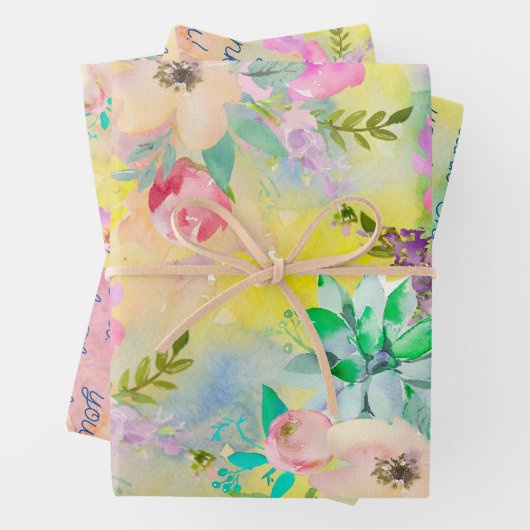 Brautparty der hellen Blumenprofusion Geschenkpapier Set (Beispiel)