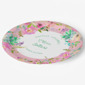 Brautparty der hellen Blumenprofusion Pappteller (Schrägansicht)