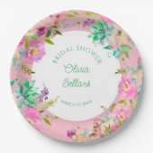 Brautparty der hellen Blumenprofusion Pappteller (Vorderseite)